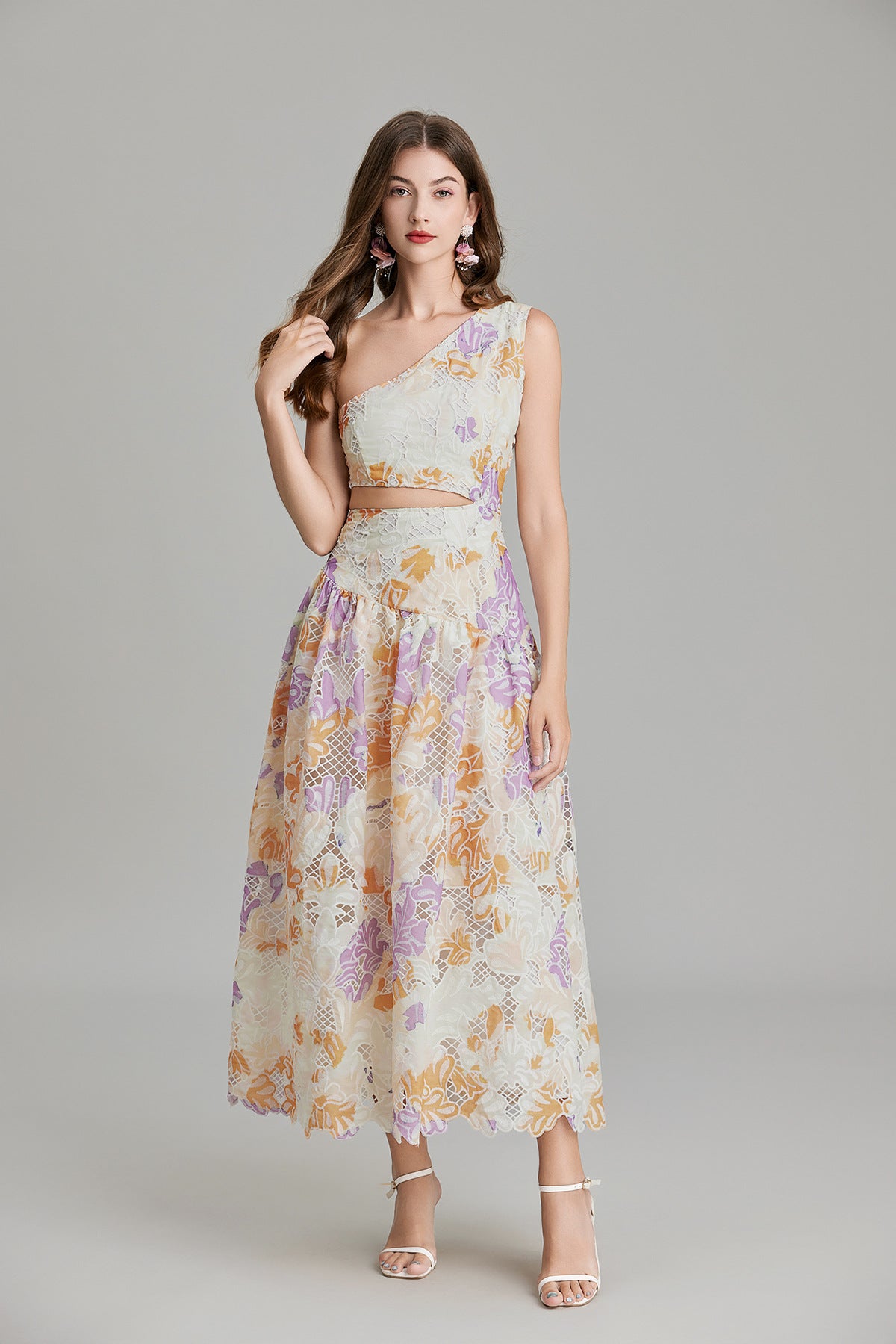 French Lace Purple And Yellow Resort Dress - 817864267678_PUR