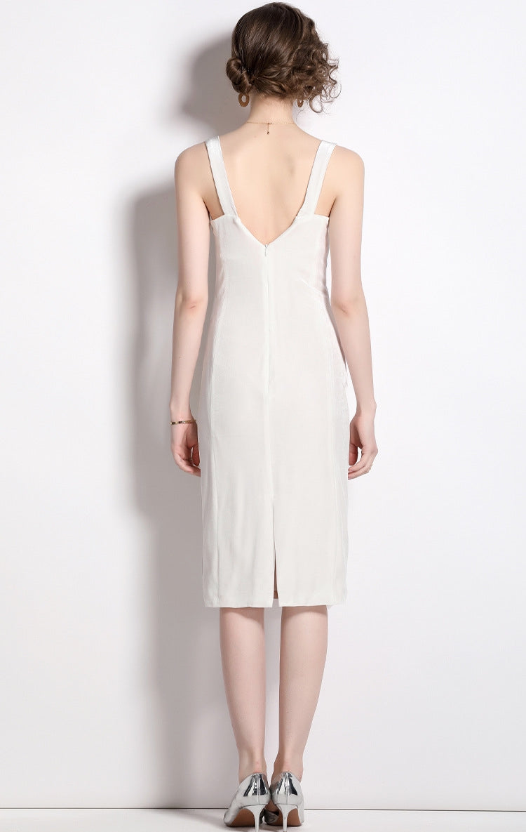 Corset Vest Nude Lining Mesh And Velvet Suspender Fitted Red Short Dress - 709207678953_BAS