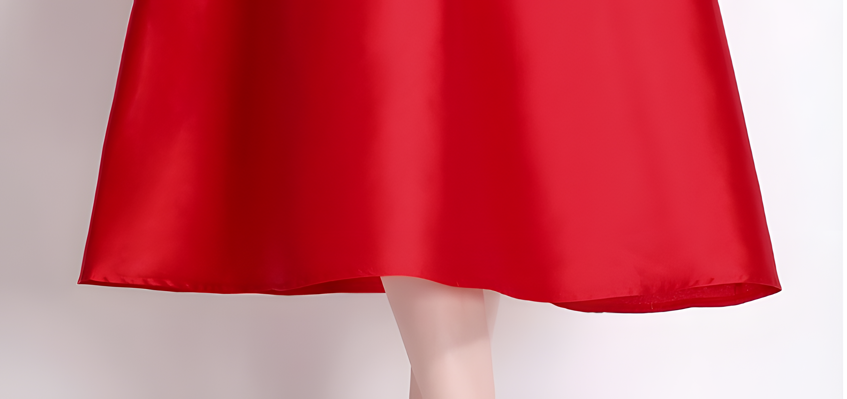 Fitted Vest Armhole Dart Red Satin Dress With Jewel Embellished Neckline - 816757242555_BAS