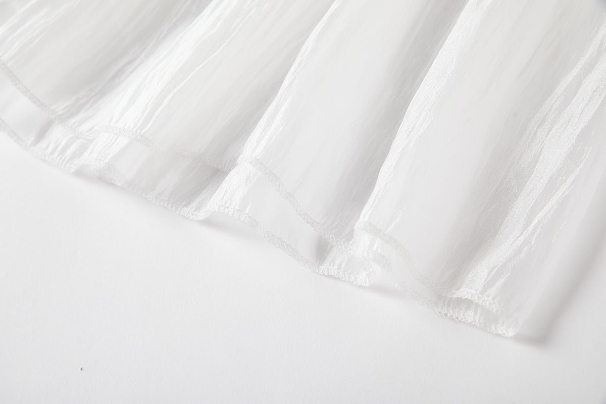 French Lace Floral Embellished Maxi Beach Dress with Lace Eyelash Sling And Bottoming Skirt - 834067027238