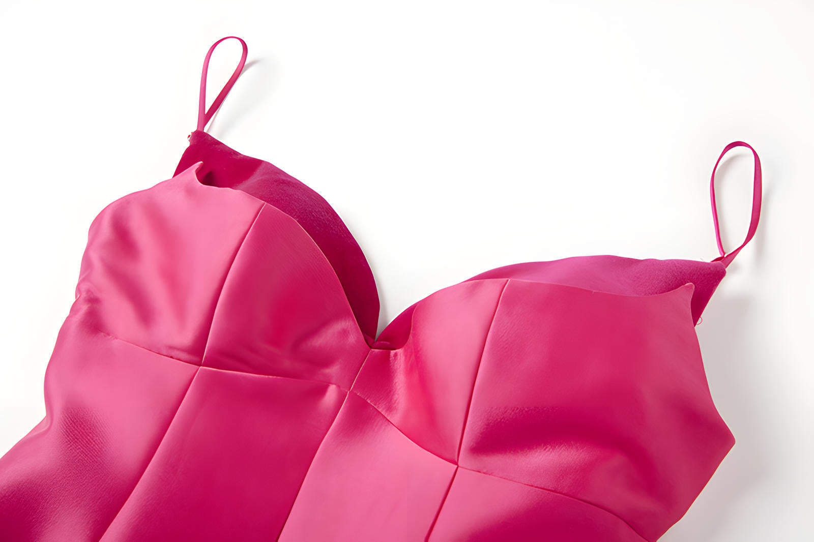 Sweetheart Neckline Rose Red Satin Party Dress with a Hepburn-Style Skirt Fitted Bodice and Neck Band - 800116697016_ROS