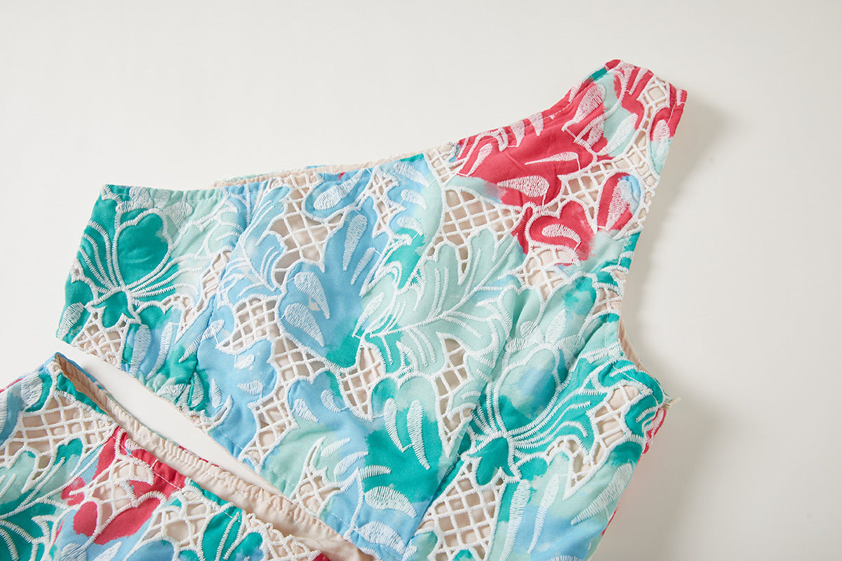 French Lace Green Resort Dress - 817864267678_GRE