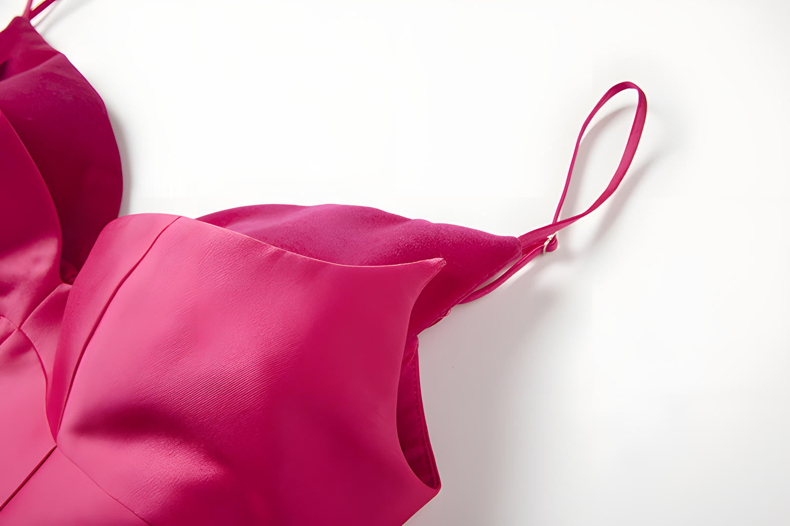 Sweetheart Neckline Rose Red Satin Party Dress with a Hepburn-Style Skirt Fitted Bodice and Neck Band - 800116697016_ROS