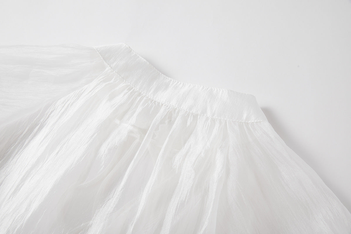 French Lace Floral Embellished Maxi Beach Dress with Lace Eyelash Sling And Bottoming Skirt - 834067027238