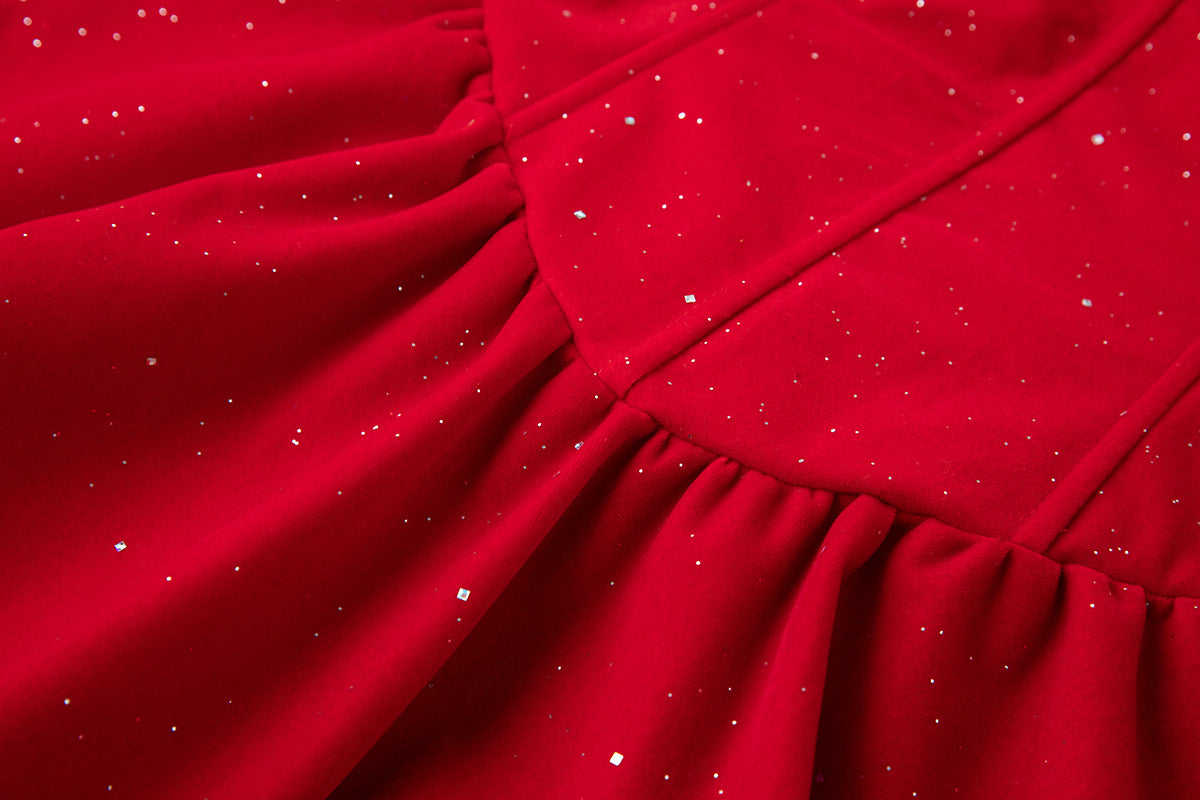 Crimson Charm Short Dress - 851968671820_RED