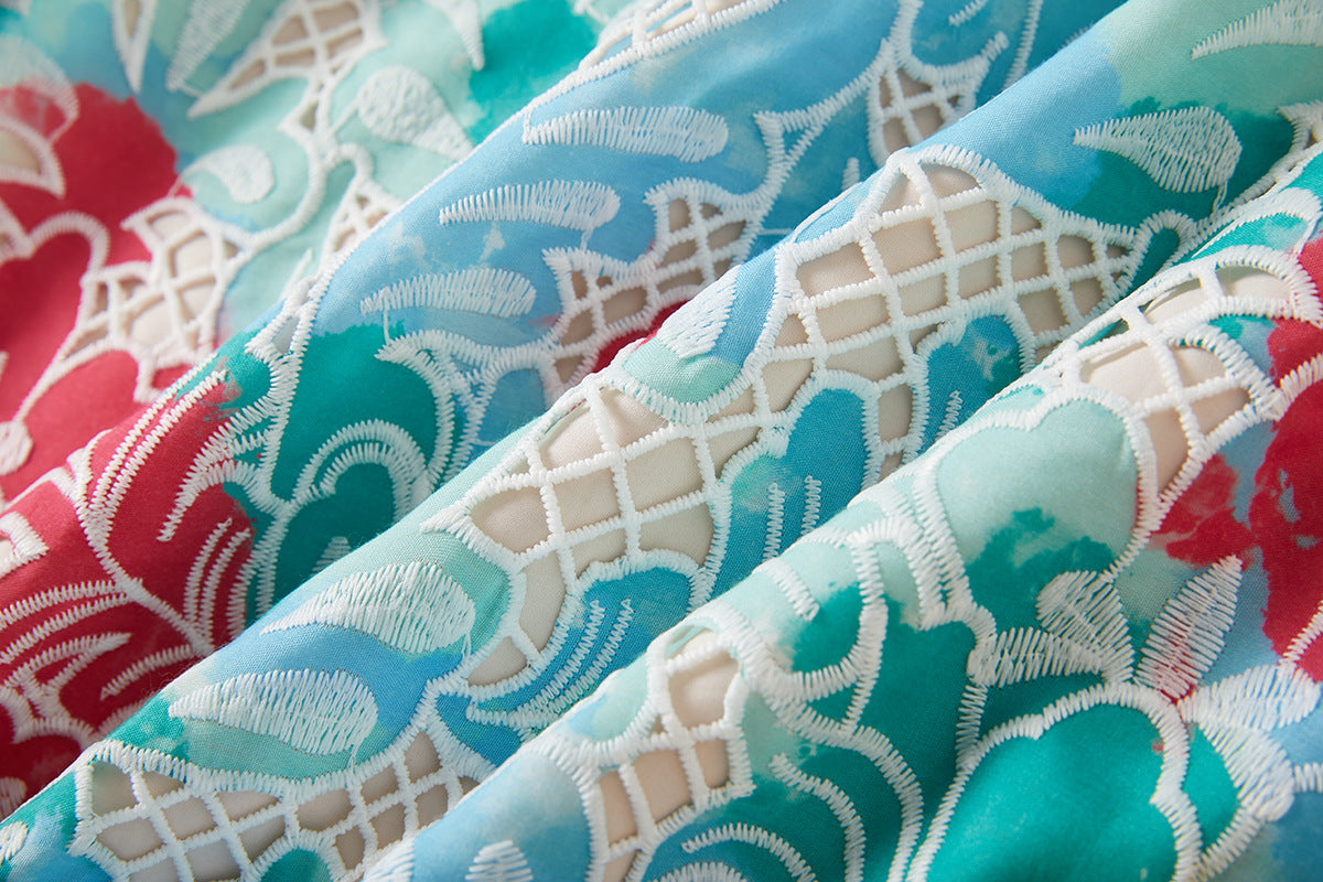 French Lace Green Resort Dress - 817864267678_GRE