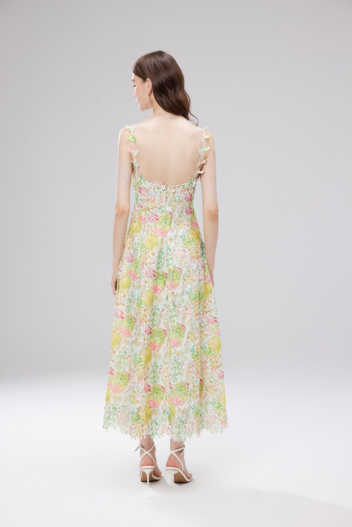 French Lace Garden Green Beach Holiday Dress - 830698368753_GRE