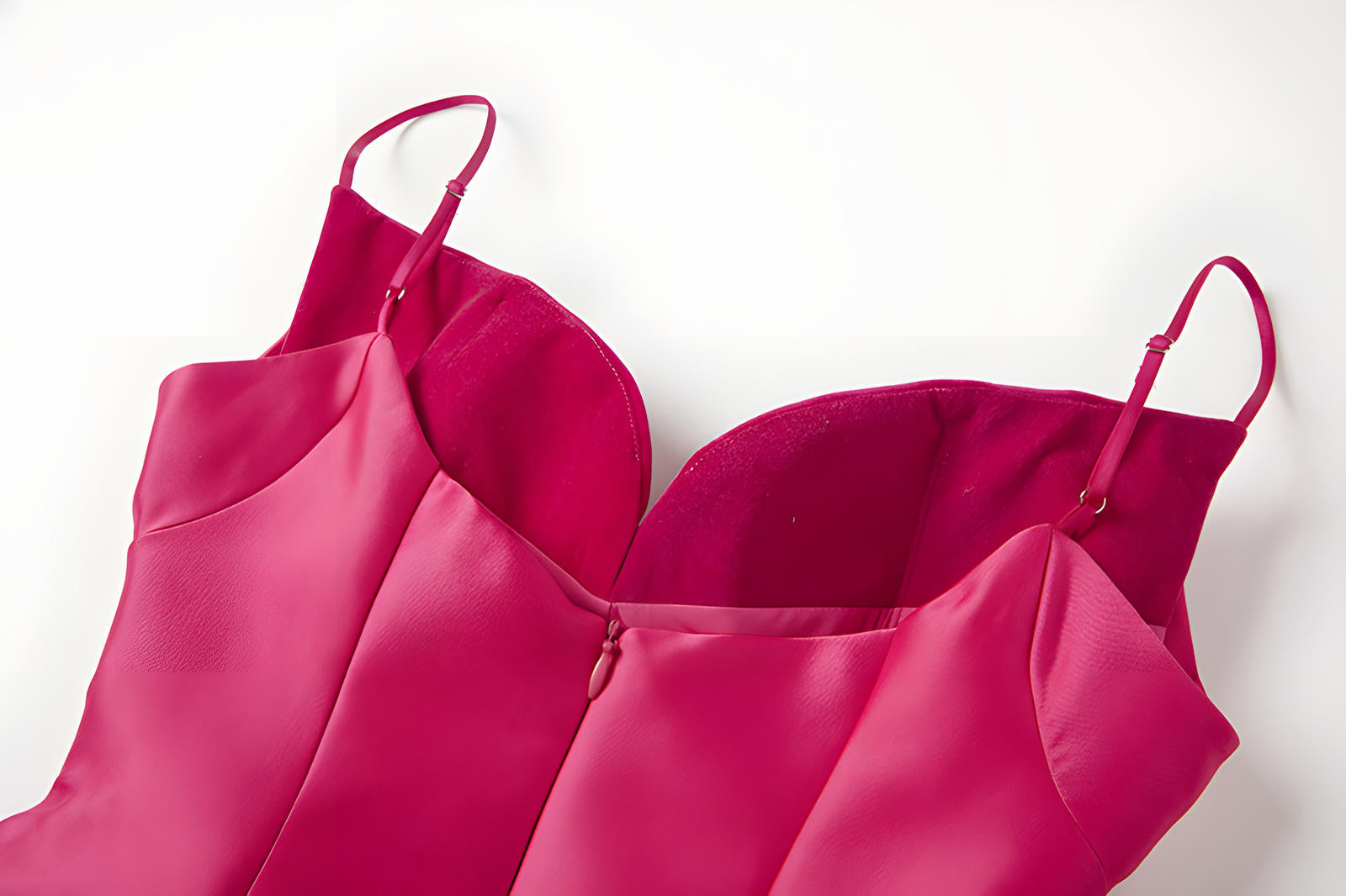 Sweetheart Neckline Rose Red Satin Party Dress with a Hepburn-Style Skirt Fitted Bodice and Neck Band - 800116697016_ROS