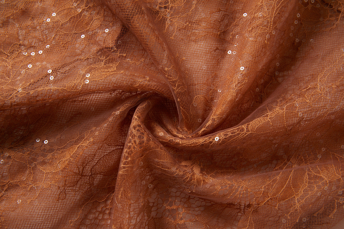 Embroidered Mesh And Sequin Corset Gown - 836766640227_BRO