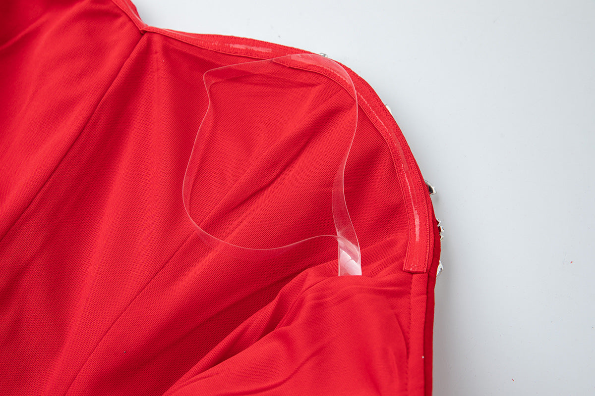 Crimson Charm Short Dress - 851968671820_RED