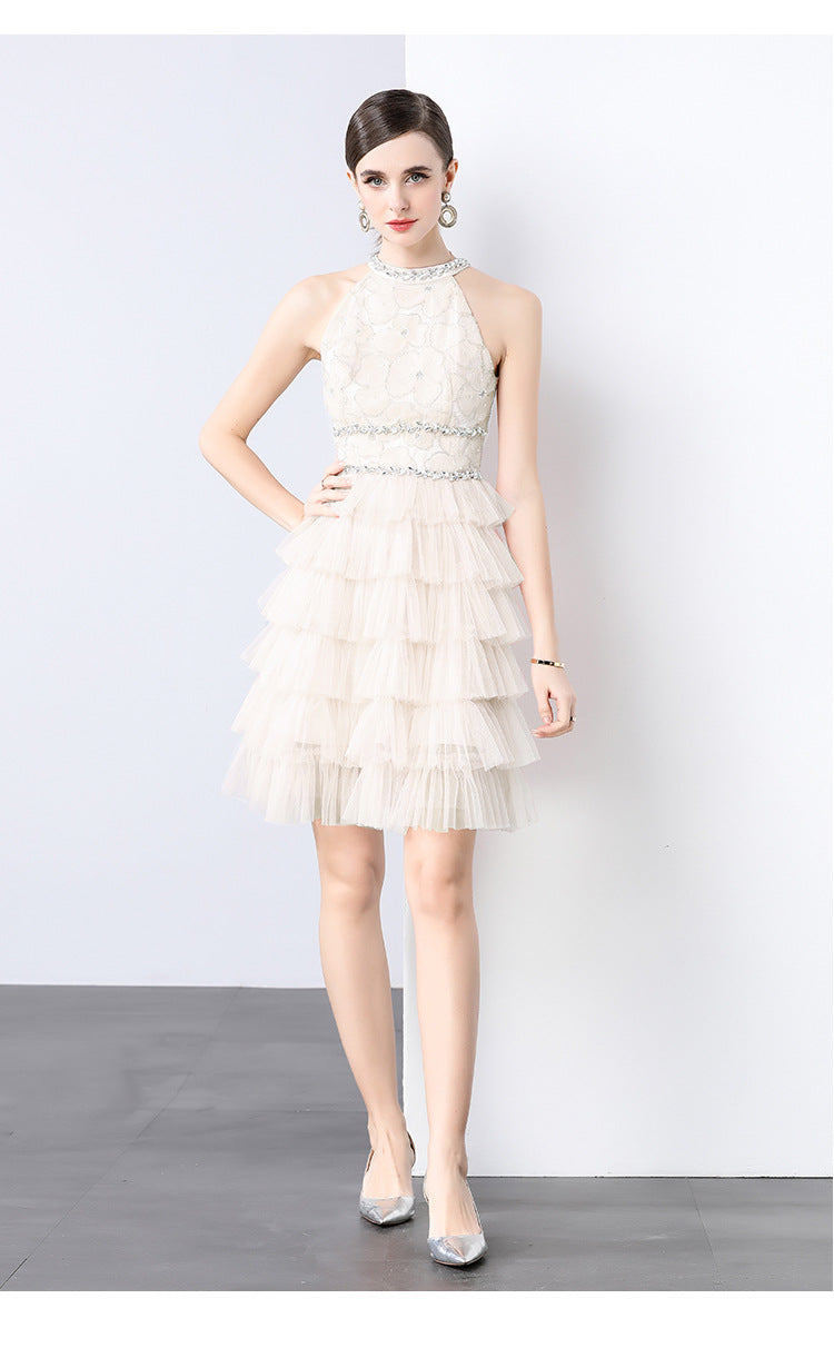 Ivory Elegance Tiered Tulle Dress