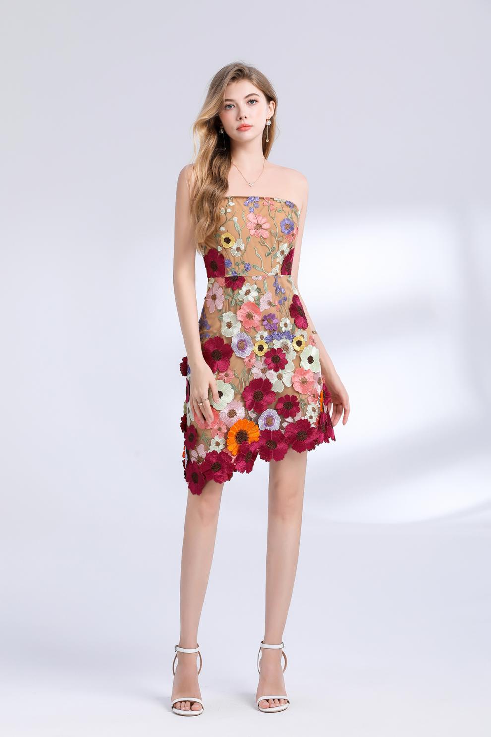 Garden Muse Strapless Dress