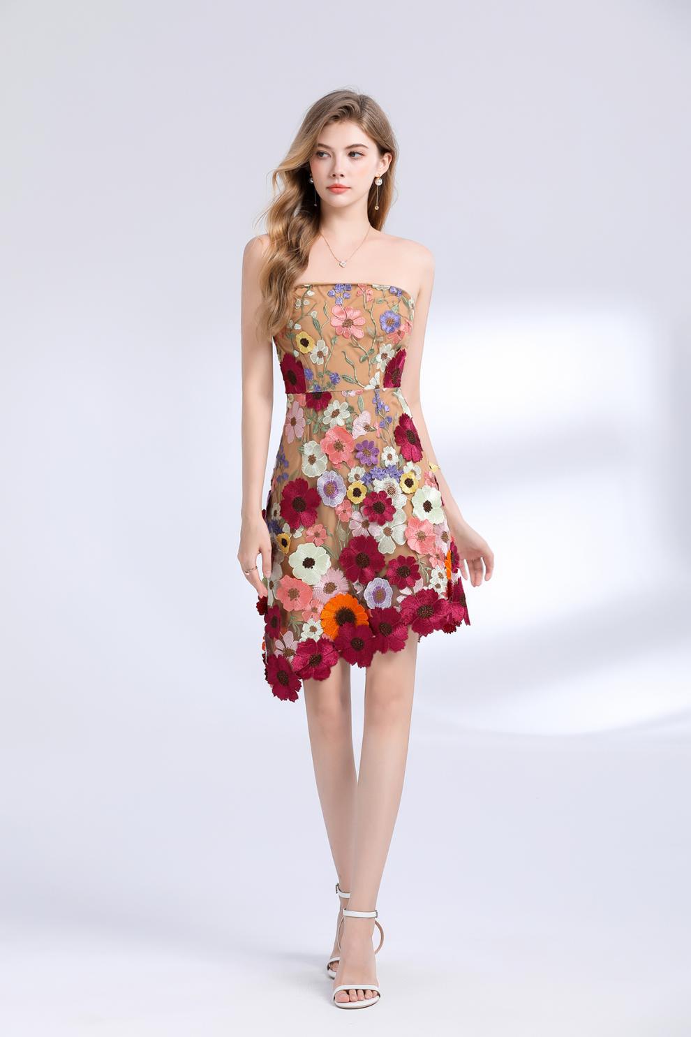 Garden Muse Strapless Dress