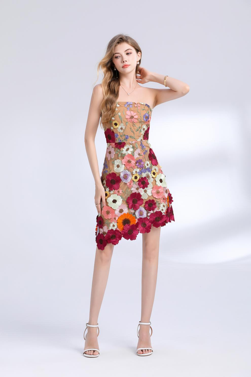 Garden Muse Strapless Dress