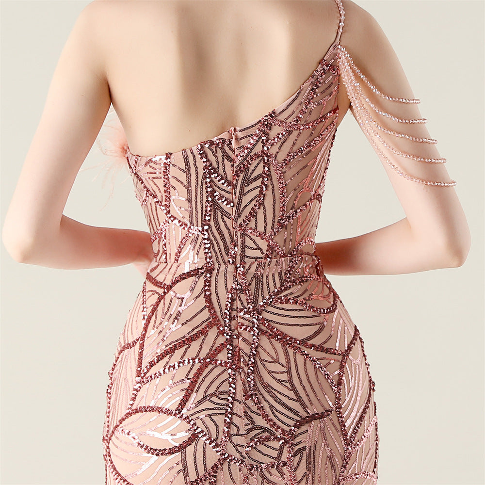 Lotus Blush Beaded Gown