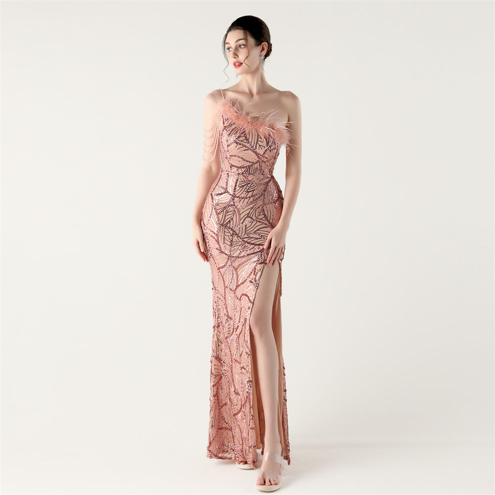 Lotus Blush Beaded Gown