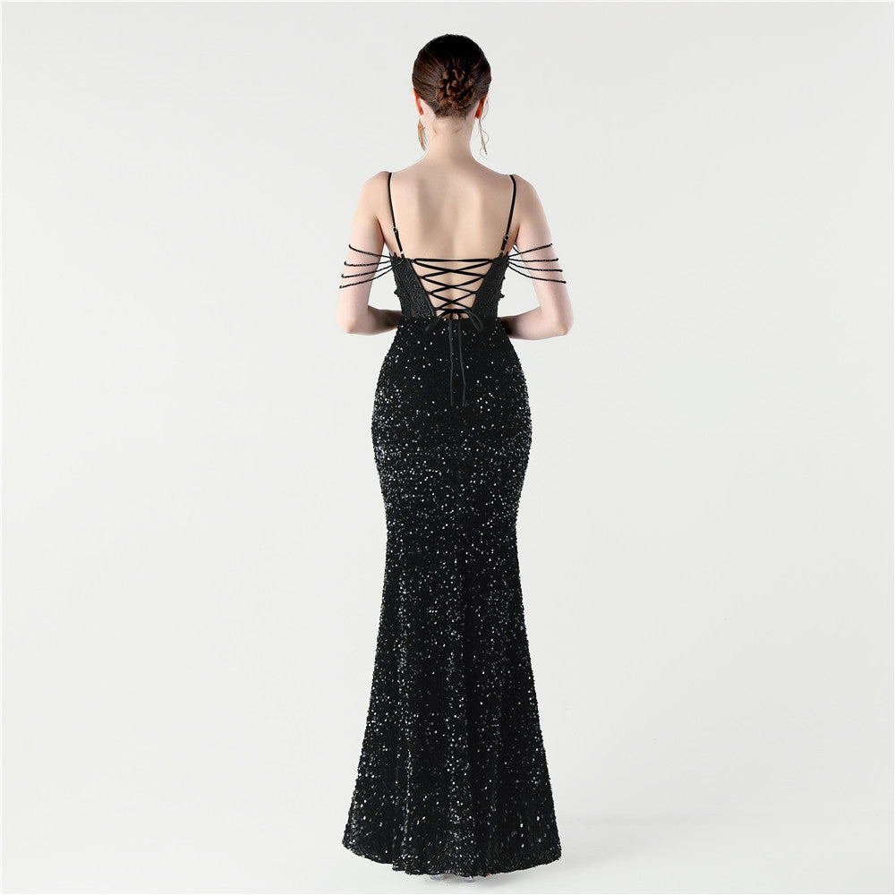 Moonlit Fishbone Gown