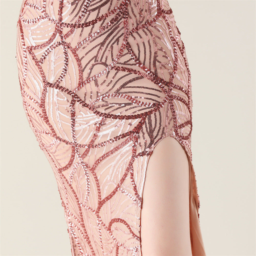 Lotus Blush Beaded Gown