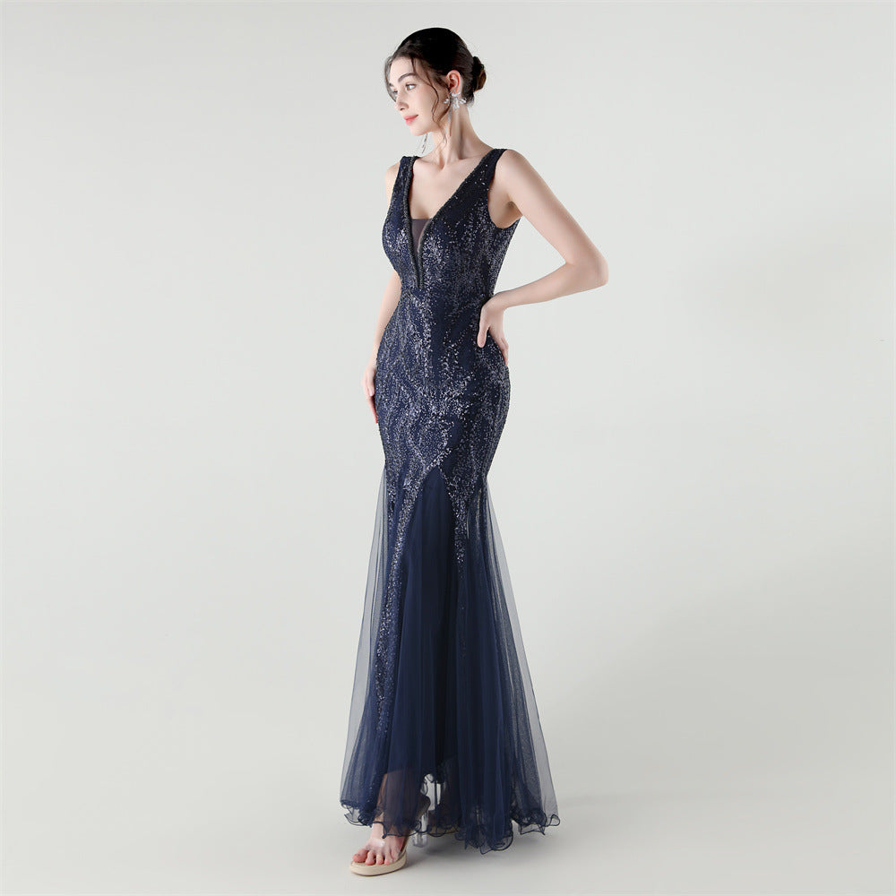 Navy Coastal Breeze Maxi Dress