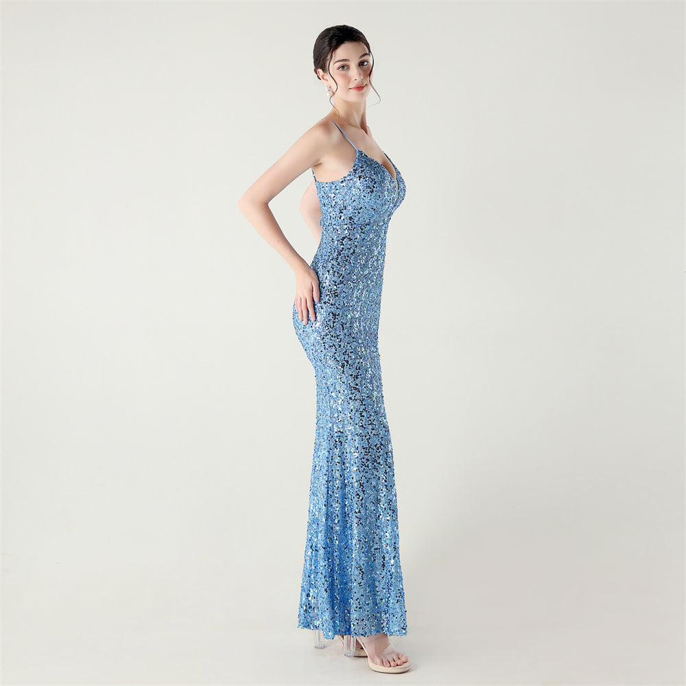 Blue Flamenco Dot Dance Dress