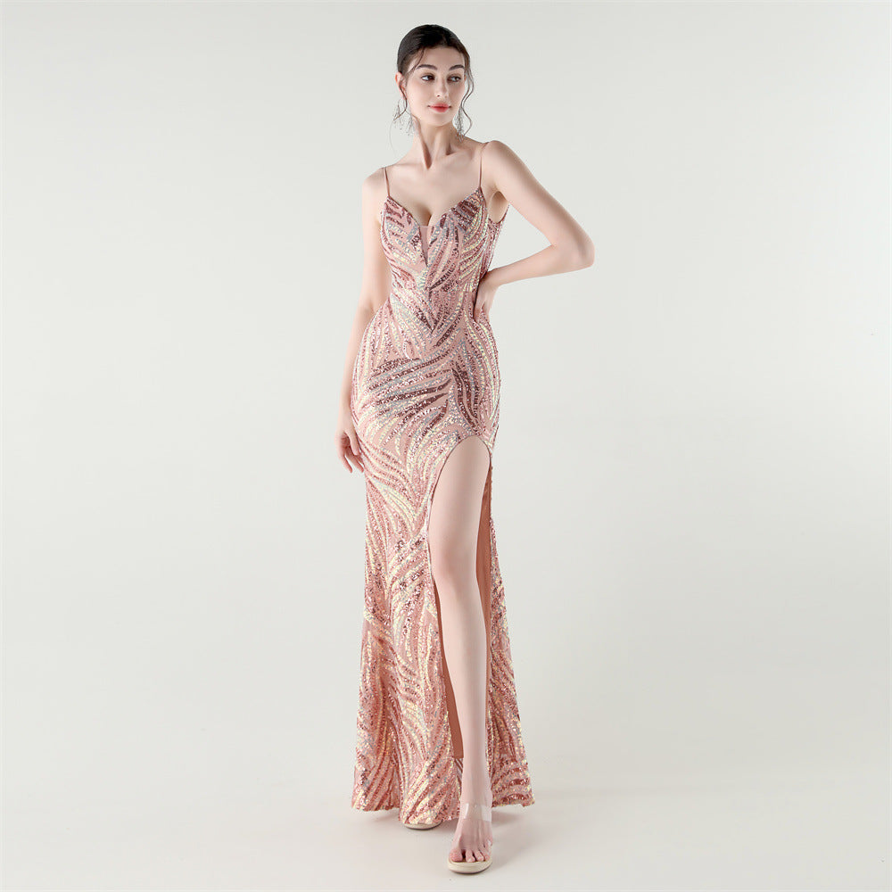 Blush Flame Sequin Gown
