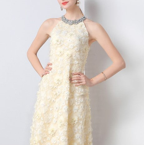Ivory Blossom Midi Dress