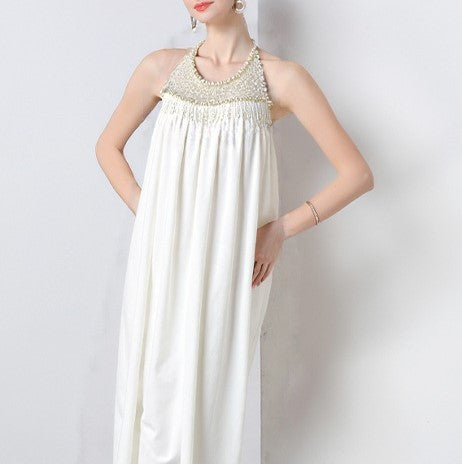 Pearl Drop Pleated Dress