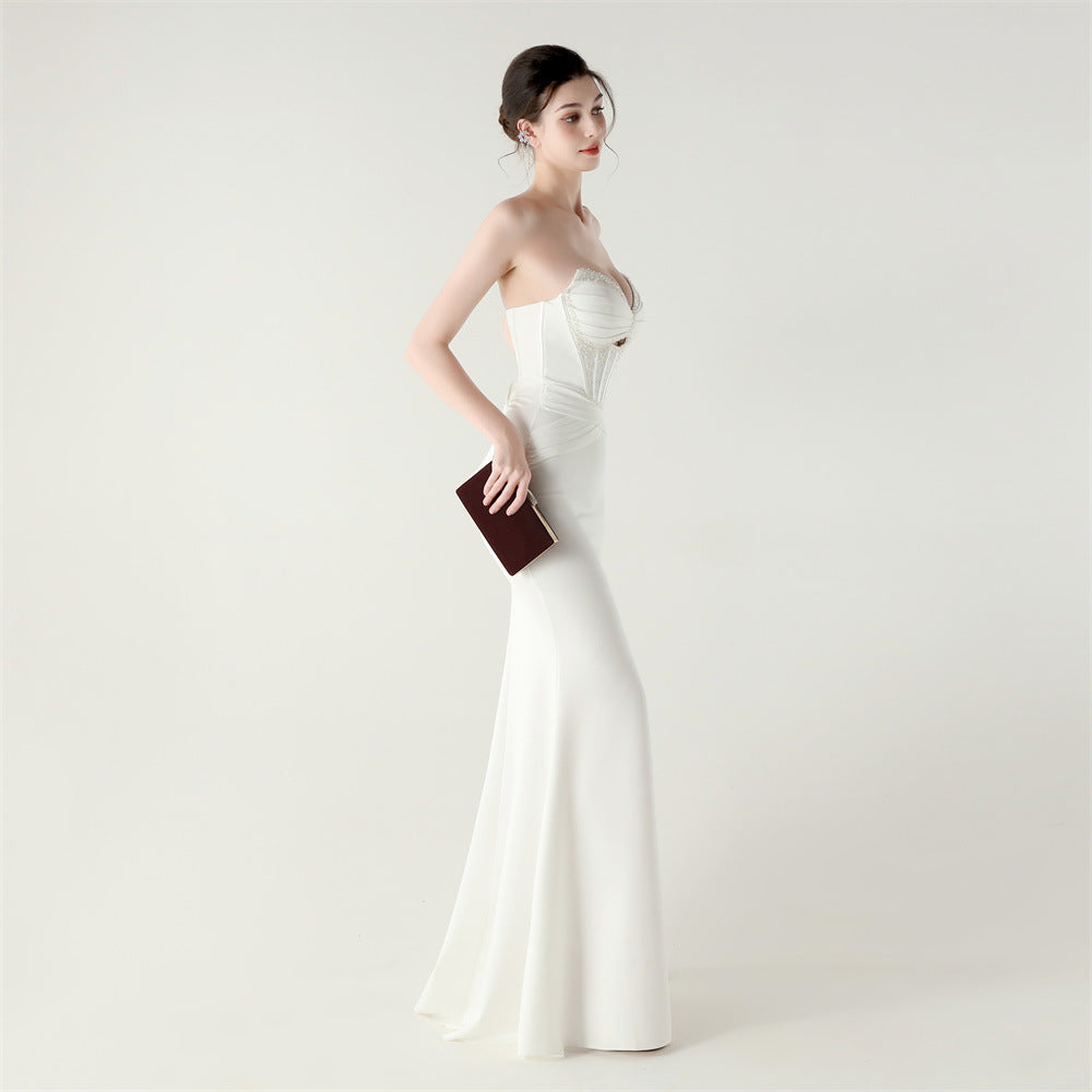 Pearl Grace Strapless Corset Gown