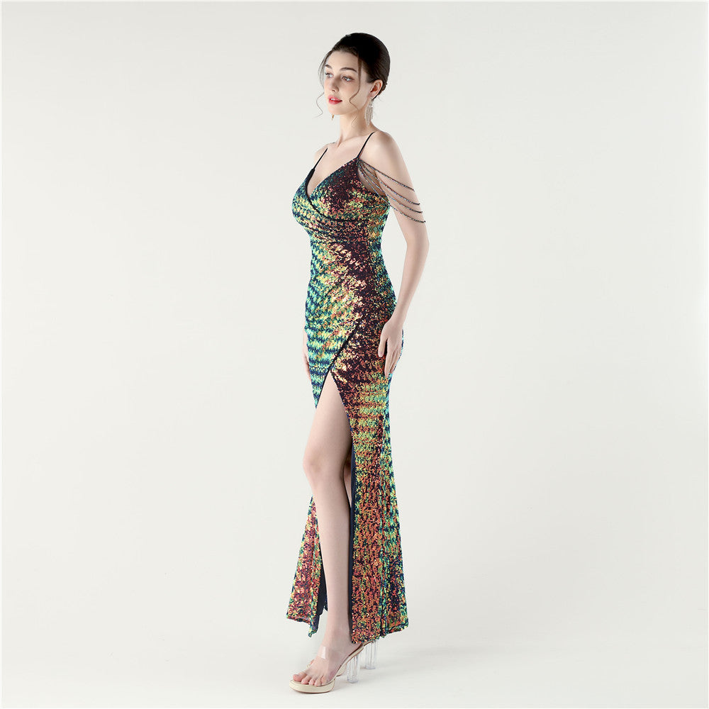 Mystic Mirage Deep V Gown