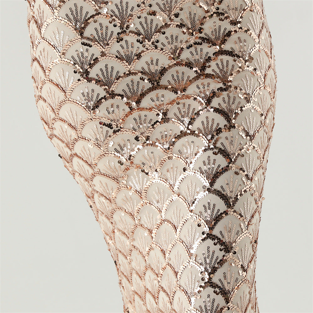 Crimson Fishtail Elegance Gown