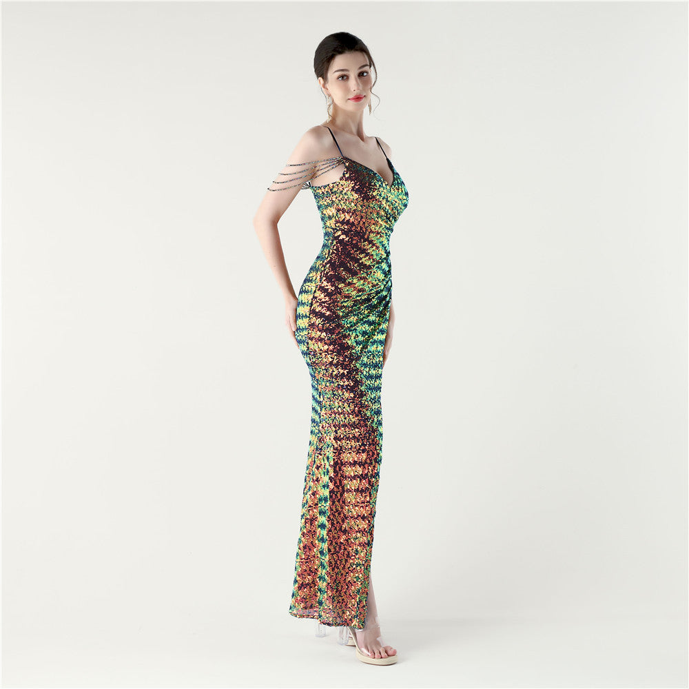 Mystic Mirage Deep V Gown