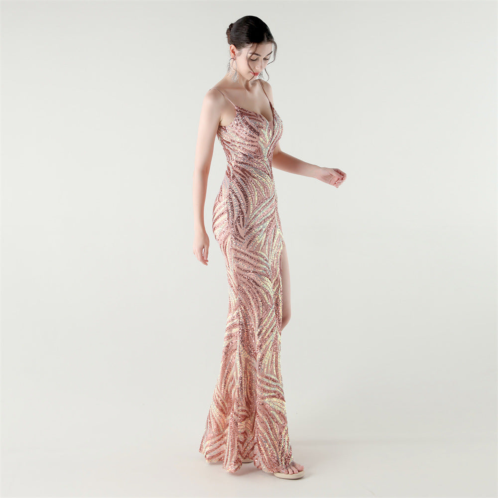 Blush Flame Sequin Gown