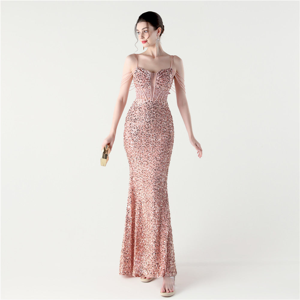 Elegant Lotusrootstarch Fishbone Gown