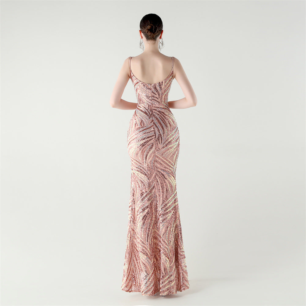 Blush Flame Sequin Gown
