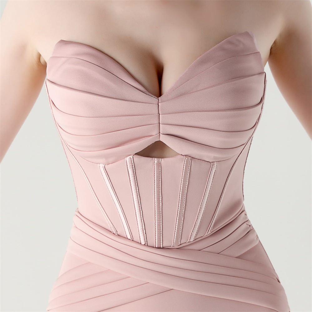 Blush Bloom Fishbone Gown