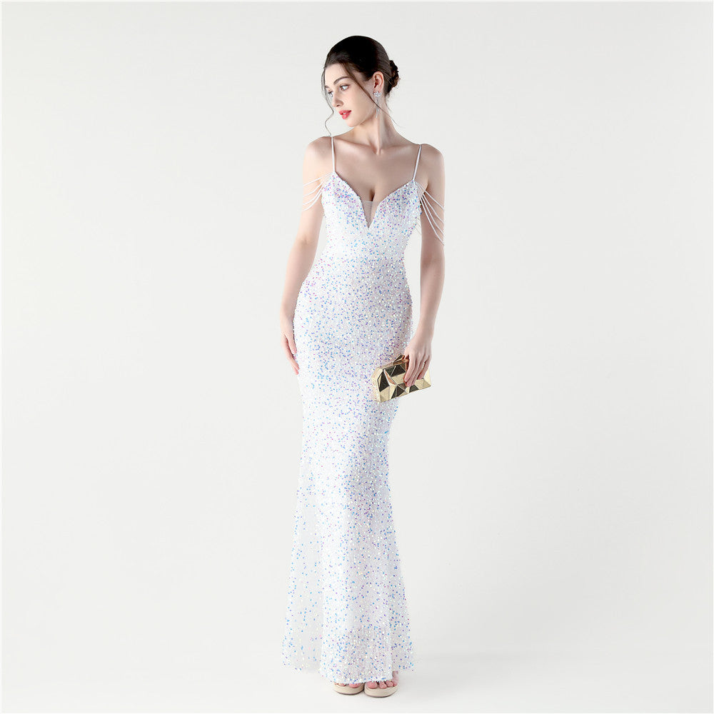 Celestial Pearl Beaded Gown