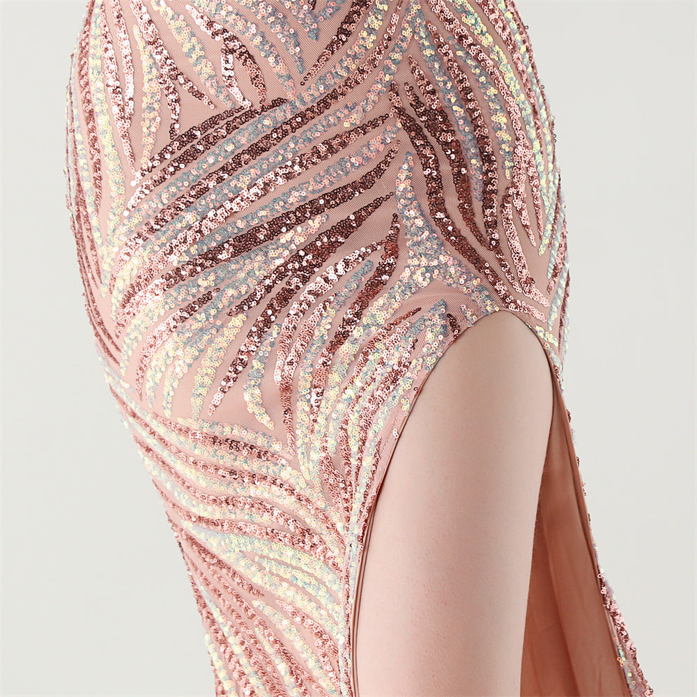 Blush Flame Sequin Gown