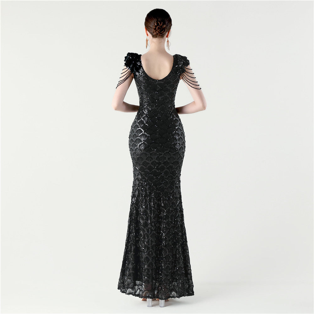 Black Lilac Blossom Dress