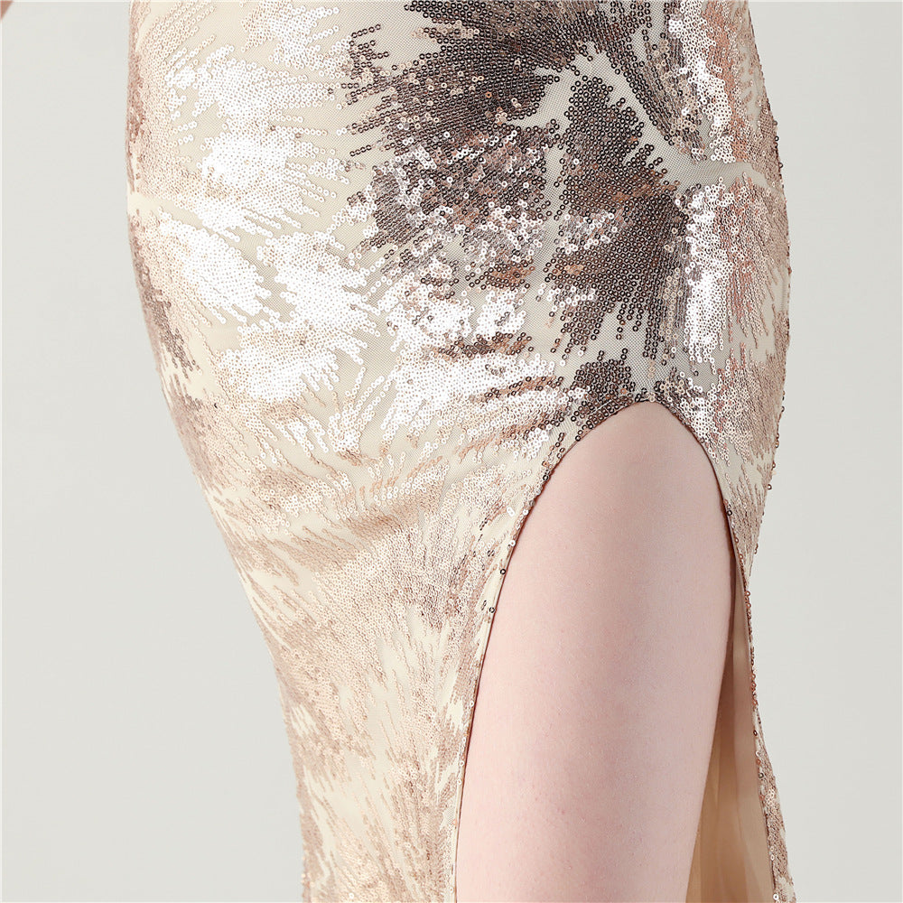 Golden Fairytale Embellished Floral Dress