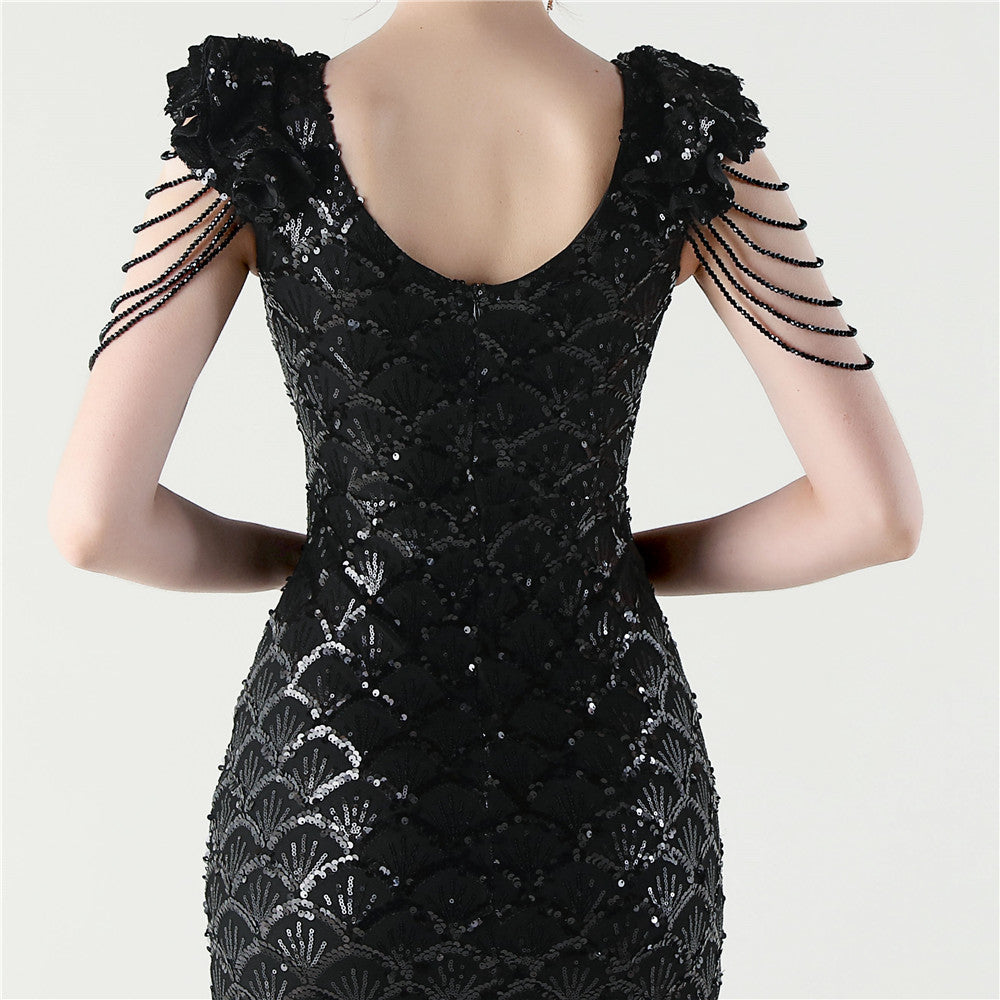 Black Lilac Blossom Dress