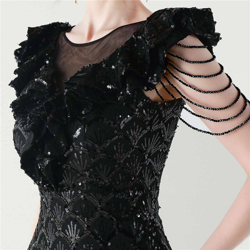 Black Lilac Blossom Dress