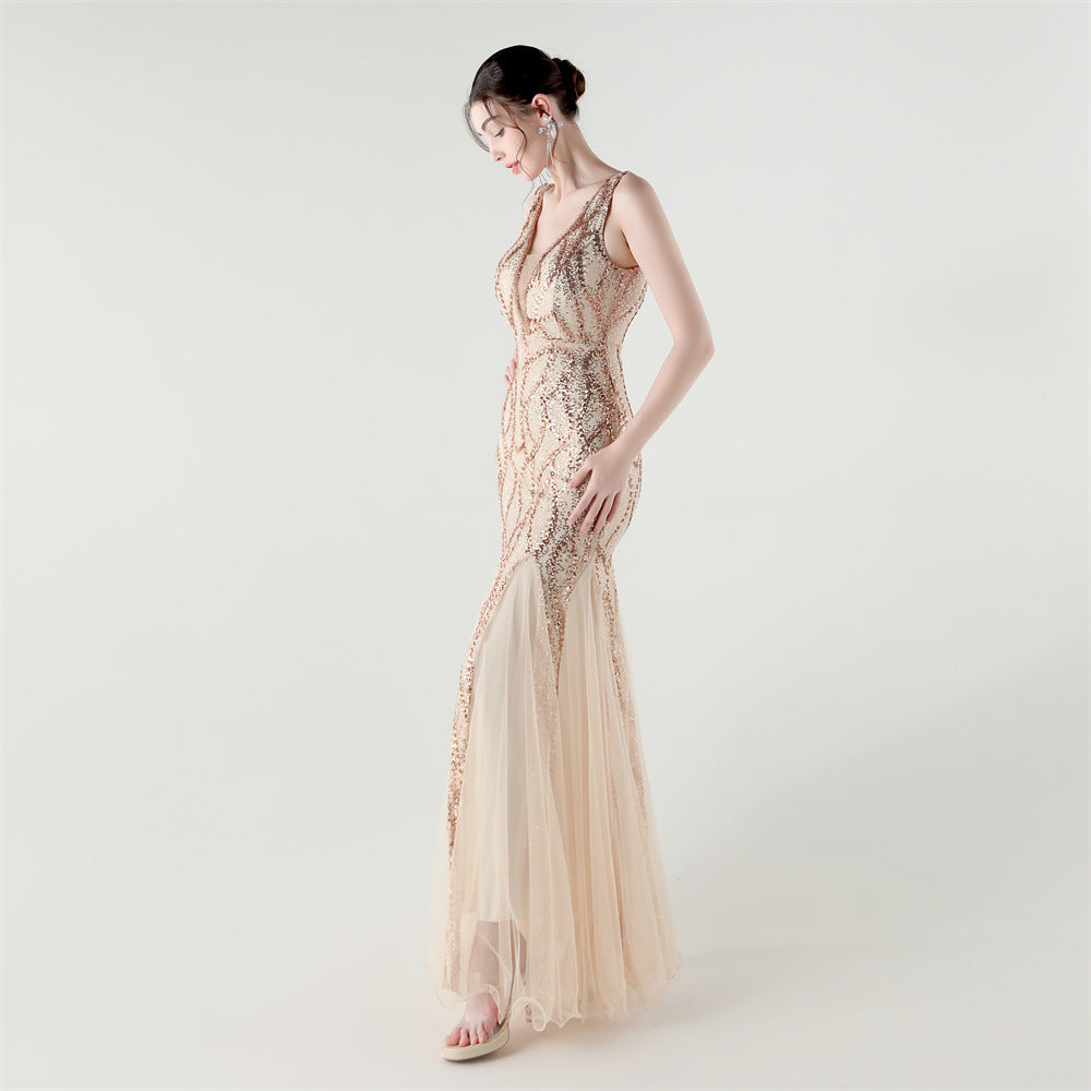 Golden Coastal Breeze Maxi Dress