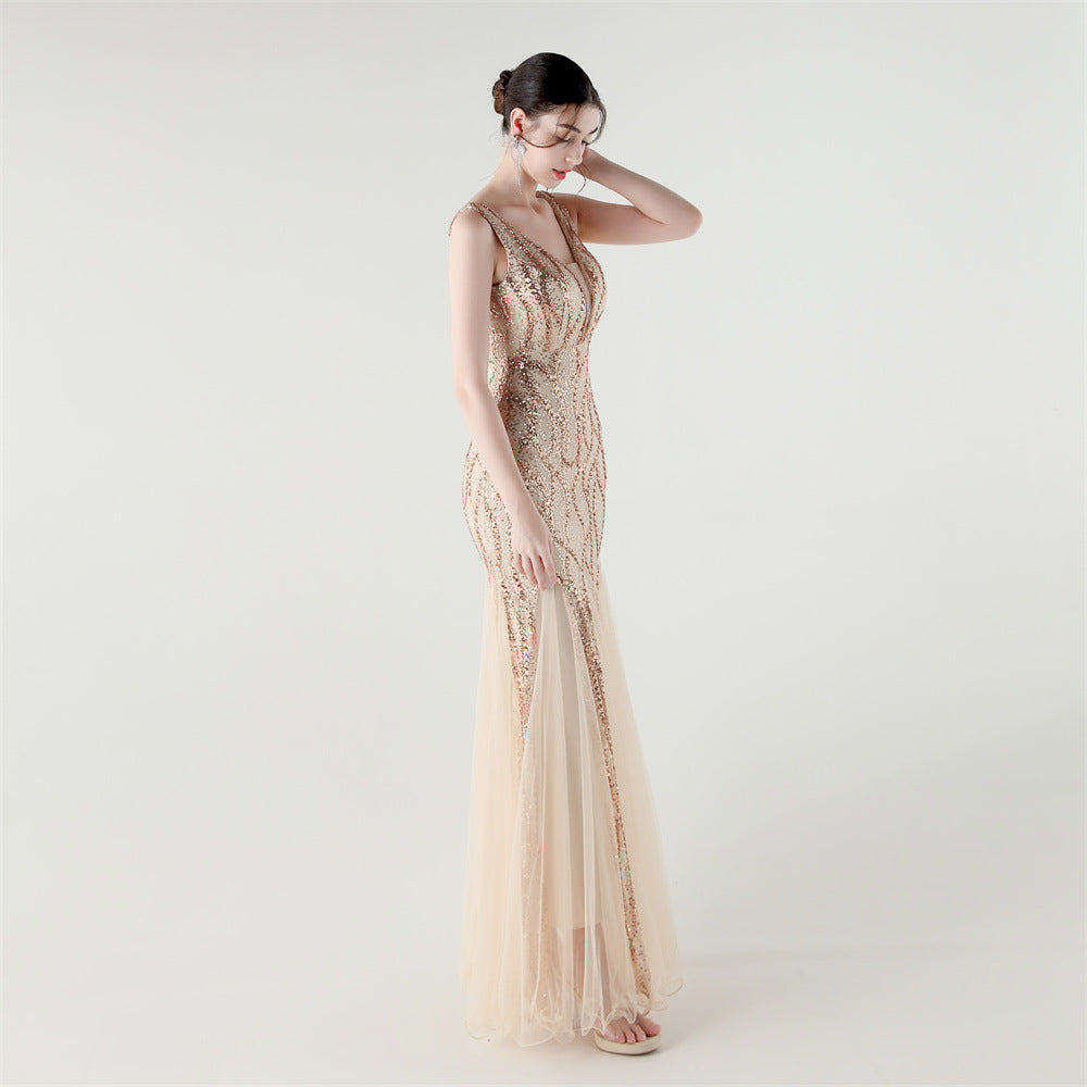 Golden Coastal Breeze Maxi Dress