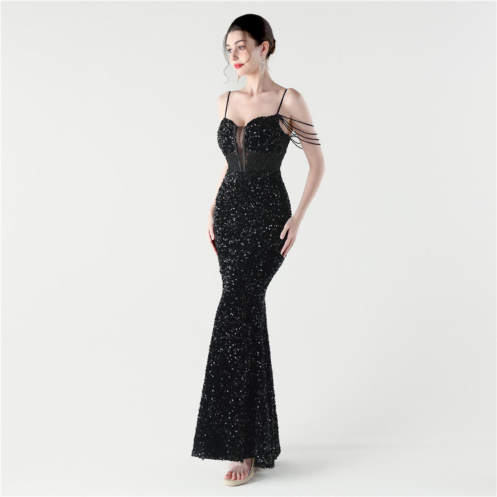 Moonlit Fishbone Gown