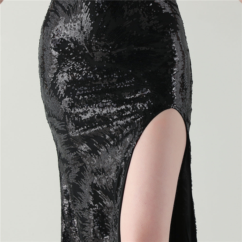 Black Fairytale Embellished Floral Dress