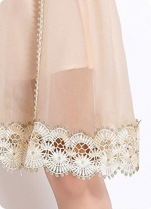 Light Apricot Victorian Charm Mini Dress