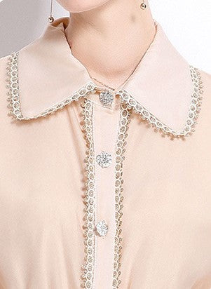 Light Apricot Victorian Charm Mini Dress