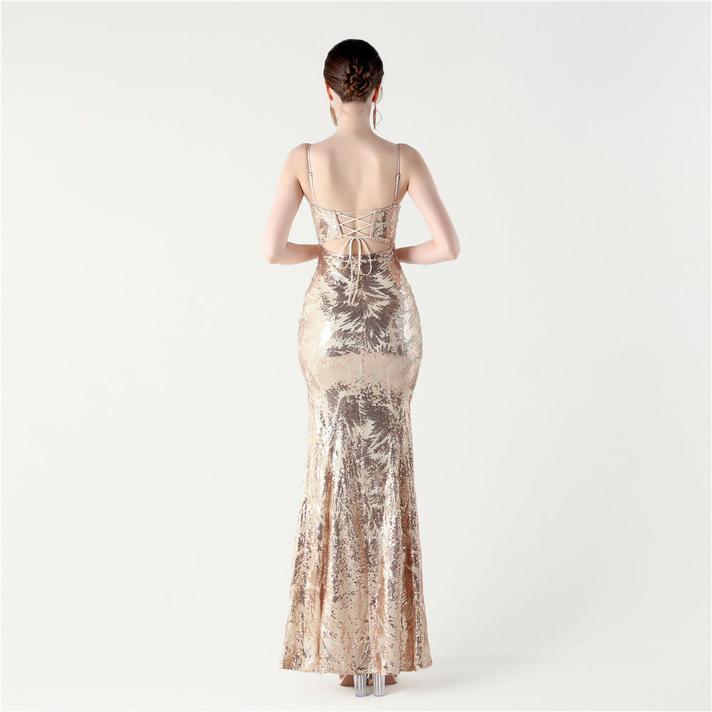 Golden Fairytale Embellished Floral Dress