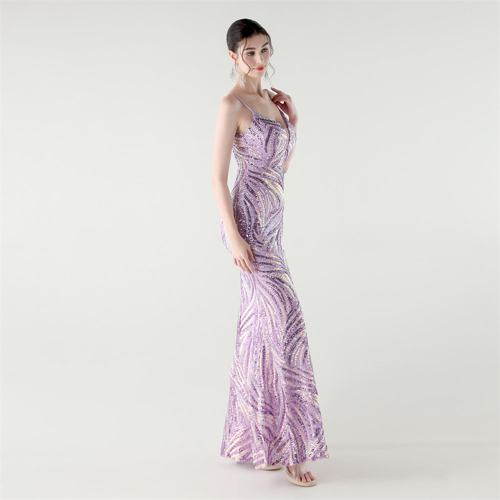 Lavender Mirage Sequin Gown