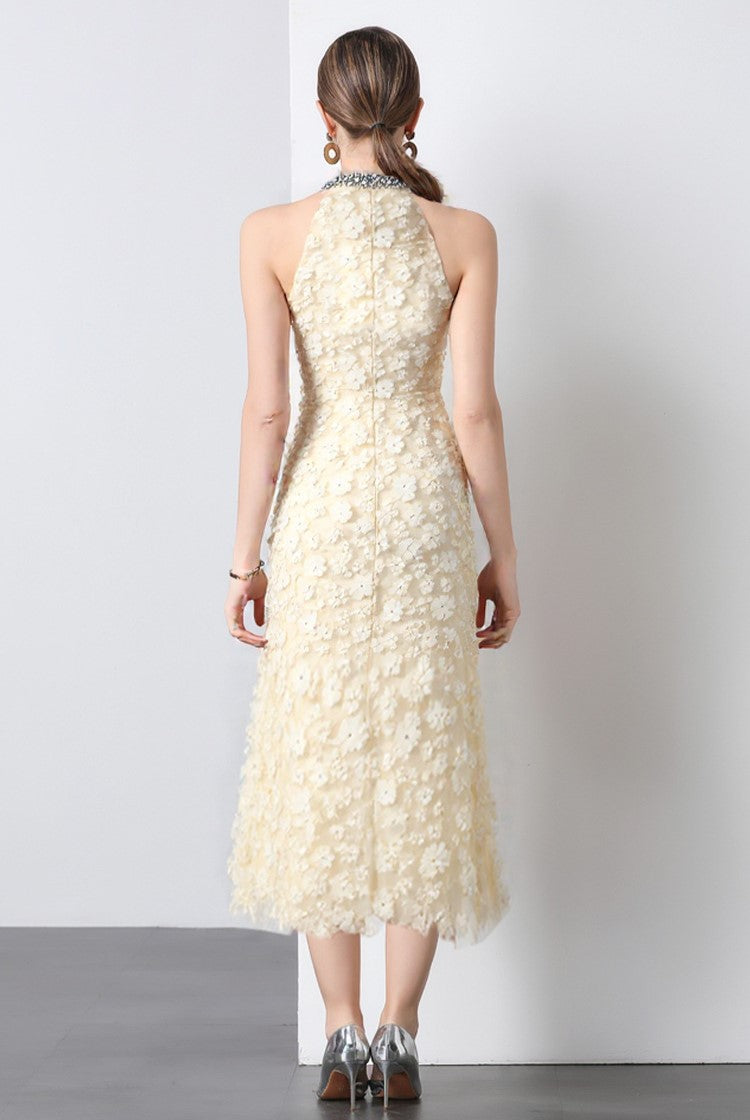 Ivory Blossom Midi Dress